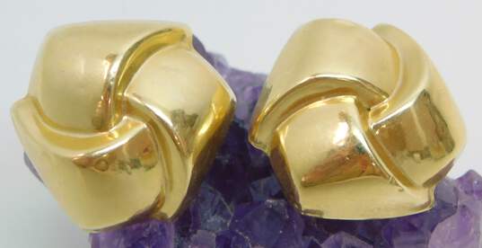 Fancy 14k Yellow Gold Dome Stud Earrings 6.3g image number 3