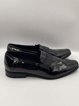 Mens Black Patent Leather Square Toe Loafer Shoes Size 11.5M W-0552315-A
