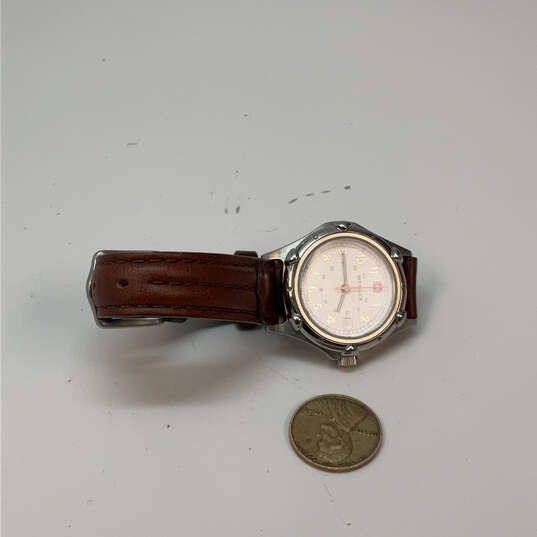 Designer Wegner Swiss Silver-Tone Adjustable Strap Date Analog Wristwatch image number 2