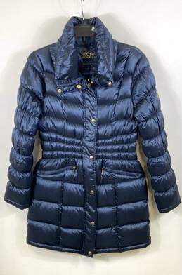 Michael Kors Women Blue Quilted Puffer Jacket M