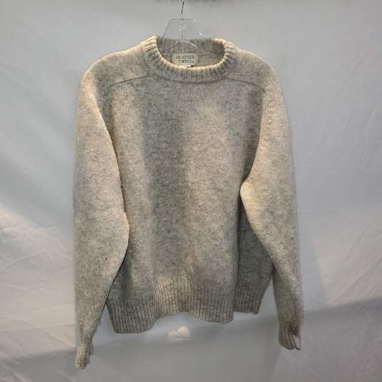 Heather Tweed Wool Shetland Pullover Sweater Size L image number 1