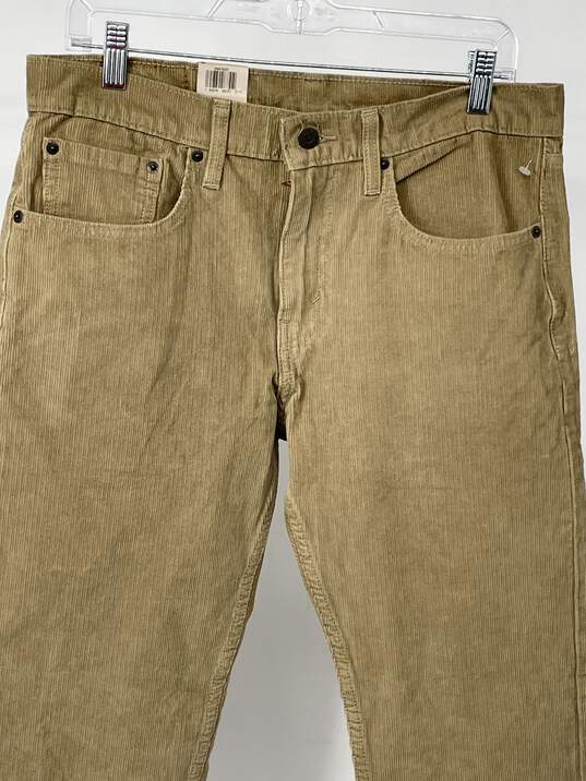 Mens 502 Khaki Corduroy Stretch Tapered Leg Jeans Size 32 X 30W-0528921-S image number 2