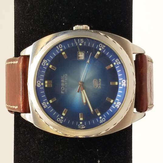 Fossil Blue AM3677 W/ Blue Dial & Date Window 100M Watch image number 1