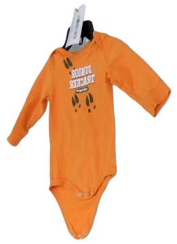 Baby Orange Long Sleeve Crew Neck Graphic Onesie One Piece Size 9 M alternative image