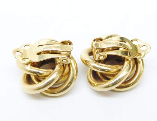 14K Yellow Gold Twisted Circle Clip Earrings 8.7g image number 5