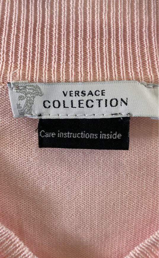 Versace Collection Men's Pink V-Neck Sweater- S image number 3