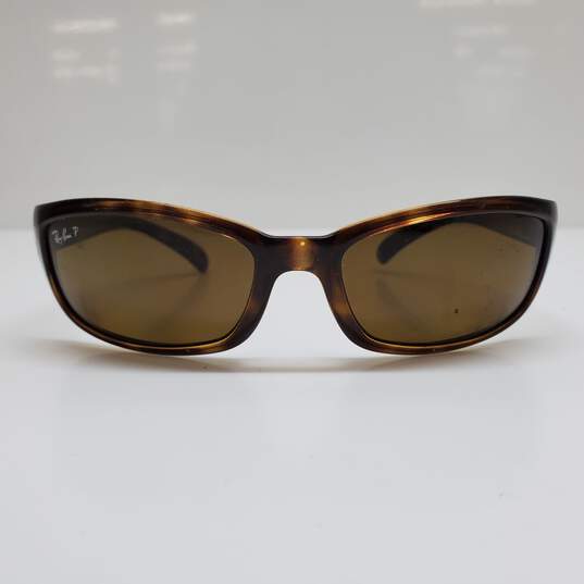 RAY-BAN RB4115 POLARIZED BROWN TORTOISE WRAP SUNGLASSES image number 1