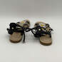Womens Black Floral Leather Adjustable Strap Buckle Strappy Sandals Size 6 image number 5