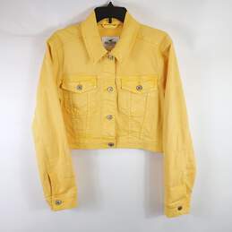 Hollister Women Yellow Jean Jacket L NWT
