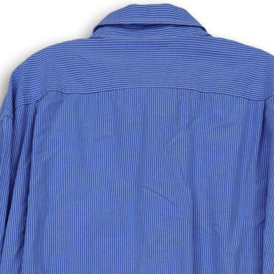 Mens Blue Long Sleeve Striped Chest Pocket Collared Button-Up Shirt Sz XXL image number 2