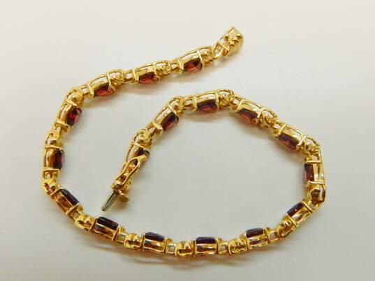 14K Yellow Gold & Garnet Bracelet 9.7g image number 2