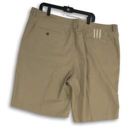 Adidas Mens Tan Signature Stripe Flat Front Slash Pocket Chino Shorts Size 44 alternative image