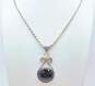 Mexican Artisan 925 Sterling Silver Onyx Pendant On Rope Chain Necklace 57.6g image number 2
