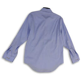 Mens Blue Slim Fit Non-Iron Collared Long Sleeve Dress Shirt Sz 15.5 32/33 alternative image