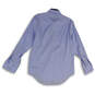 Mens Blue Slim Fit Non-Iron Collared Long Sleeve Dress Shirt Sz 15.5 32/33 image number 2