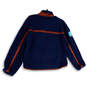 Womens Blue Long Sleeve Mock Neck 1/4 Zip Pockets Fleece Jacket Size Small image number 2