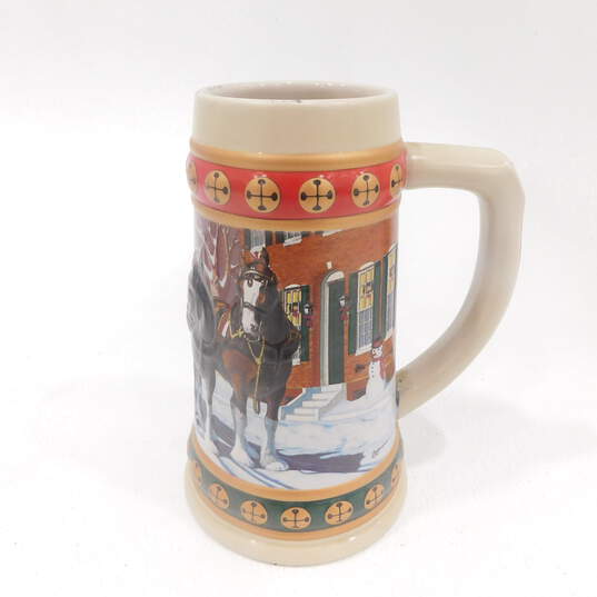 Budweiser Holiday Collection Ceramic Beer Steins Hometown Holiday Special Delivery image number 5
