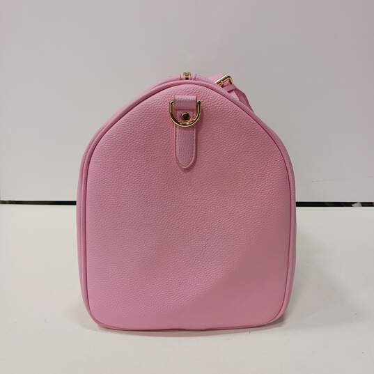 Truly Beauty Pink Vegan Leather Travel Duffle Bag image number 3