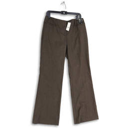 NWT Womens Green Flat Front Signature Fit Bootcut Leg Dress Pants Size 8