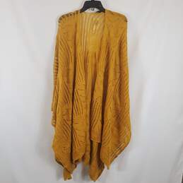 Torrid Women Mustard Yellow Open Knit Sweater Shawl OSFM NWT