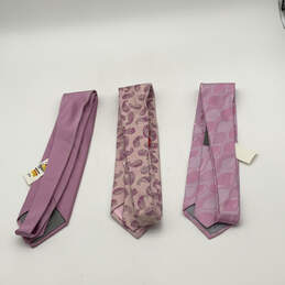 NWT Mens Pink Silk Abstract Print Adjustable Designer Neckties Lot Of 3 alternative image