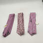 NWT Mens Pink Silk Abstract Print Adjustable Designer Neckties Lot Of 3 image number 2