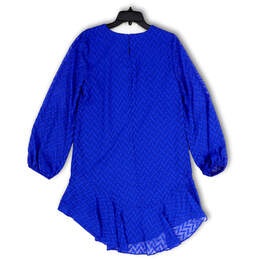 NWT Womens Blue Bell Sleeve Keyhole Back Ruffled Hem Shift Dress Size S alternative image