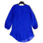 NWT Womens Blue Bell Sleeve Keyhole Back Ruffled Hem Shift Dress Size S image number 2
