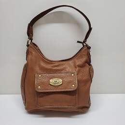 Michael Kors Brown Pebbled Leather Shoulder Bag 10.5x10x4.5"