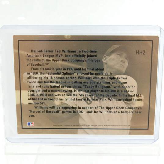 1992 HOF Ted Williams Upper Deck Hologram Boston Red Sox image number 3