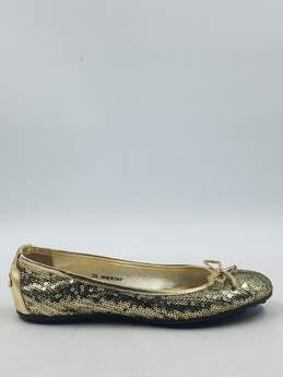 Authentic Jimmy Choo Gold Sequin Flats W 5