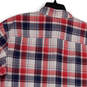 NWT Mens Multicolor Plaid Collared Short Sleeve Button-Up Shirt Size XL image number 4