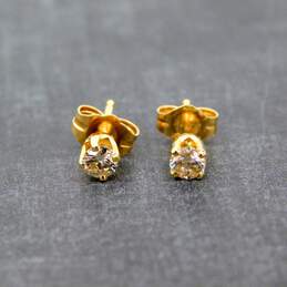 14K Yellow Gold 0.28 CTTW Round Diamond Stud Earrings 0.5g