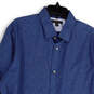 Mens Blue Abstract Long Sleeve Collared Regular Fit Button-Up Shirt Size XL image number 3