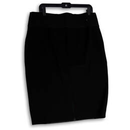 Women Black Elastic Waist Back Slit Pull-On Straight & Pencil Skirt Size XL alternative image