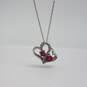 Sterling Silver Diamond Ruby 18 Inch Necklace 3.2g image number 1