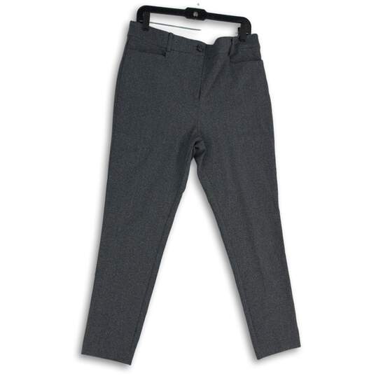 NWT Womens Gray Flat Front Pockets Skinny Leg Dress Pants Size 12 image number 1