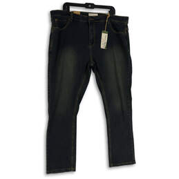 NWT Mens Black Denim Medium Wash 5-Pocket Design Straight Jeans Size 42X30