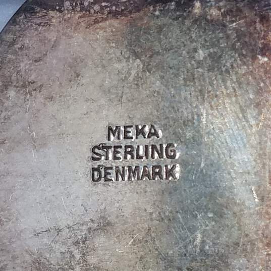Vintage Meka Denmark Sterling Silver Ceramic Woman W/Bird Money Clip 21.3g image number 5