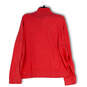 Womens Pink 1/4 Zip Mock Neck Long Sleeve Pullover Sweatshirt Size Large image number 2