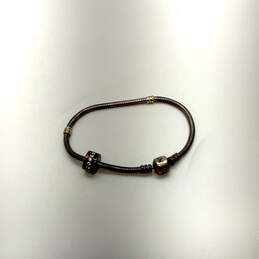 Designer Pandora 925 ALE Sterling Silver Snake Chain Bracelet w/ Charm alternative image