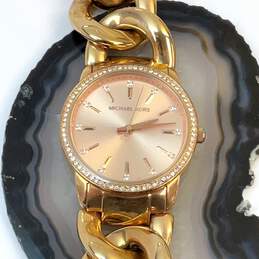 Designer Michael Kors 3236 Chain Strap Round Dial Analog Quartz Wristwatch