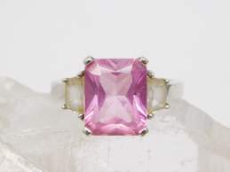 14K White Gold Pink & White Sapphire Ring 5.3g alternative image