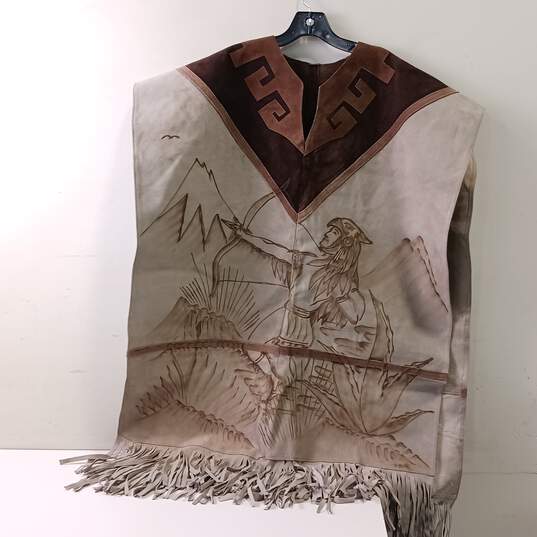 Painted Leather Poncho image number 2