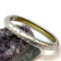 Designer Swarovski Silver-Tone Clear Rhinestones Hinged Bangle Bracelet image number 1