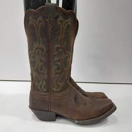 Justin Women's Embroidered Brown Leather Western Boots Size 7.5B