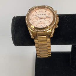 Designer Michael Kors Blair MK-5263 Gold-Tone Rhinestone Analog Wristwatch