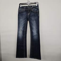 Blue Denim Bootcut Embellished Jeans