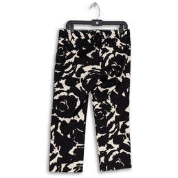 Womens Black Floral Flat Front Stretch Pockets City Fit Capri Pants Size 4 alternative image