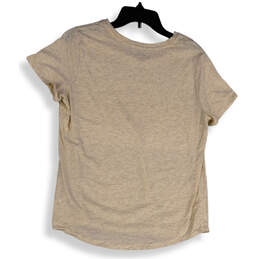 Womens Beige Stretch Round Neck Short Sleeve Pullover T-Shirt Size Large alternative image